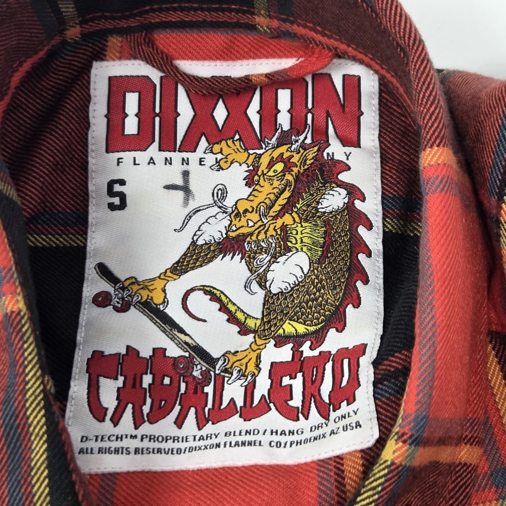 Dixxon Flannel‎ Caballero Dragon Snap Front Red Plaid Shirt Women Small NWOT - Picture 5 of 8